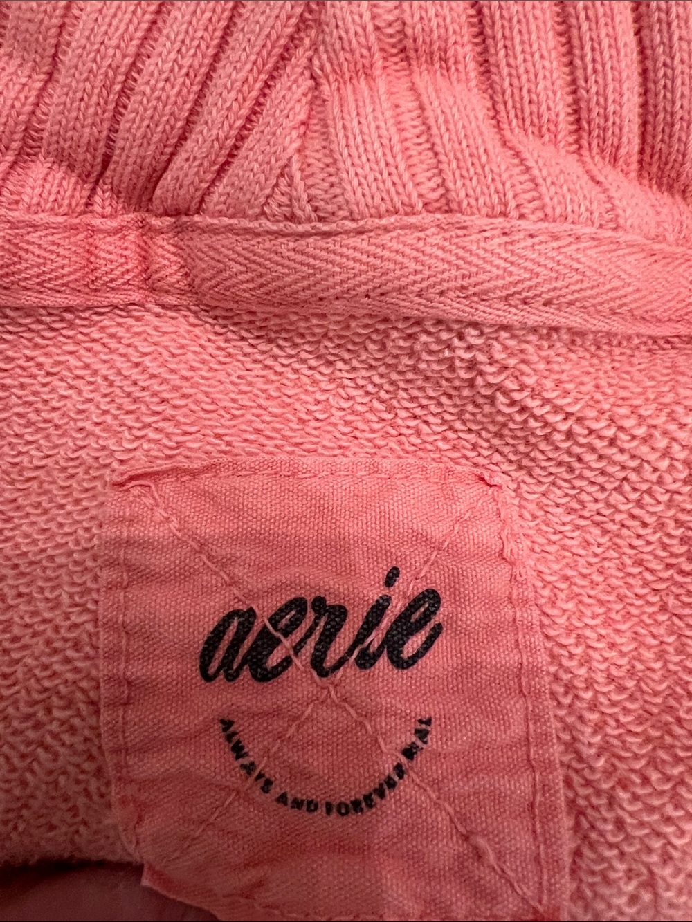 aerie Coral- Pink Half-Zip Pullover Sweatshirt Size Medium - Picture 4 of 4